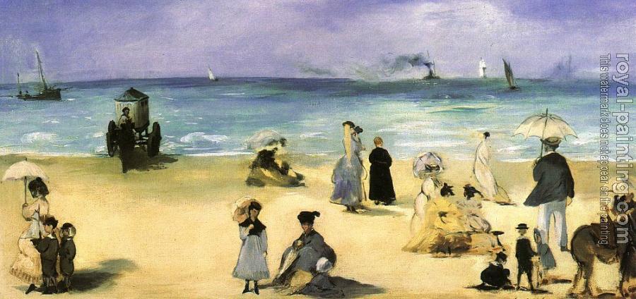 Edouard Manet : On the beach at Boulogne Edouard Manet : On the beach at Boulogne